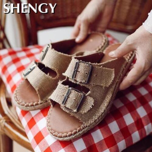 2020 Women Slippers Casua Summerl Shoes Open Toe Outdoor Beach Slippers Comfortable Slip On Roman Slippers Plus Size 35-43