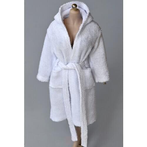 1/6 Scale Unisex Hooded Bathrobe Clothes Fit 12 Inches Action FIgure Dolls Body Scene DIY Accessories