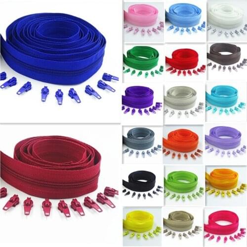 10 Meters Long Zipper 10 Auto Locking Sliders 5# Nylon Zipper Used For Clothing Handbags
