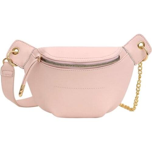 2021 New Waist Bags Canvas Chain Fanny Pack Women Black Blet Bag Chest Bags Waist Packs