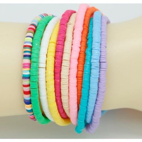 400pcs 4mm Polymer Fimo Clay Chip Disk Beads Loose Spacer Beads For Jewelry Making DIY Bracelet Necklace