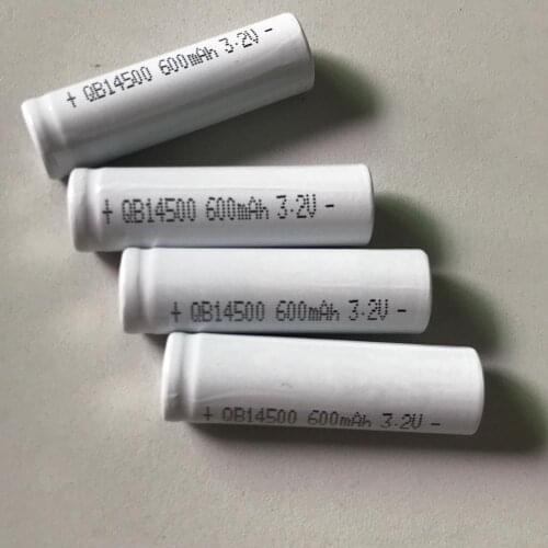 220pcs/lot free shipping)AA IFR14500 QB14500 600mAh 3.2V Lifepo4 QB 14500 camera razor bluetooth lighting rechargeable battery