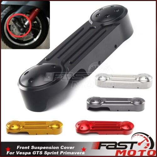 Motorcycle Accessories CNC 16CM Front Fork Cover Suspension Decorative Link For Vespa GTS Sprint Primavera XL125 150 300 17-20