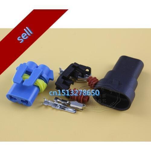 Free Shipping 10 set Waterproof 2 Pin HID 9006 Electrical Wire Connector Plug AWG Car Auto Automotive Motorcycle Marine