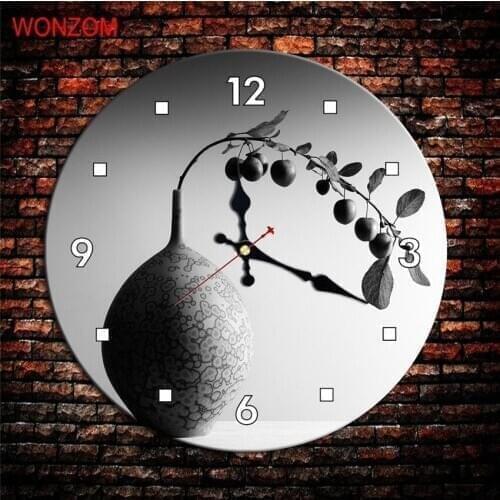 WONZOM Flower Large Wall Clock Silent Living Room Leaves Wall Decor Saat Home Decoration Watch Wall 2017 Reloj De Pared Gift