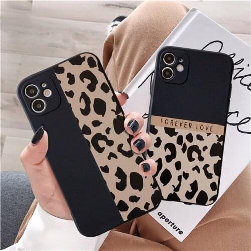 Leopard Grain Contrast Color Animal Pattern Phone Case For iPhone 11 12 Pro Max X XS XR 12Mini SE 2020 7 8 Plus Soft TPU Cover