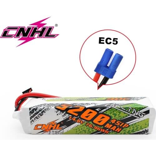 CNHL Lipo 4S 14.8V RC Battery 5200mAh 90C For RC Heli Drone Cars Parts Boats Jet Edf Speedrun With EC5 Plug