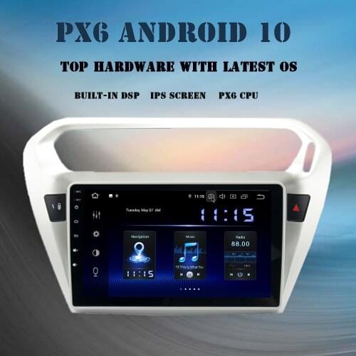 9" Android 10.0 Car Multimedia Player for Peugeot 301 Elysee 2014 2015 2016 Radio 1 din GPS Navi PX6 DSP HD Screen 4GB+64GB