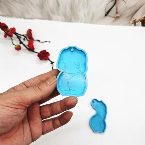 DIY Sketch Sexy Woman Keychain Epoxy Resin Mold Jewelry Pendant Silicone Mould