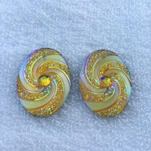 HOT 2PCS 30*39mm Oval Rhinestone crystal AB resin Rhinestones applique Sewing strass Crafts -Z231