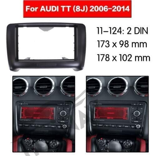 HUANAV Car Radio stereo Fitting installation adapter fascia For 2006-2014 AUDI TT, 2DIN Stereo Frame Audio Fascias