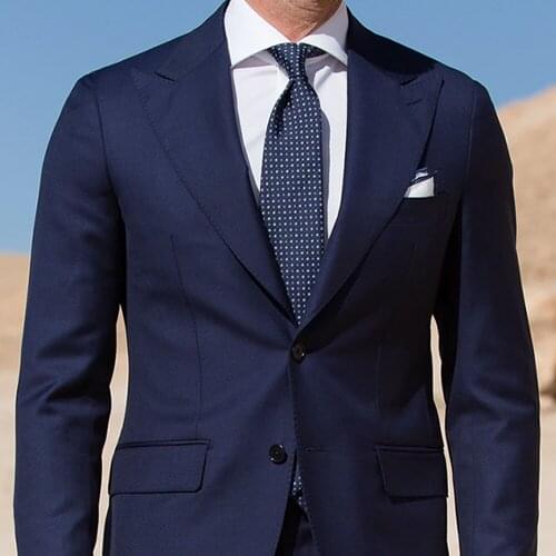 Tailor Made Suits Luxury 100% Wool Super 110S Pure Wool Italian Fabric Natural Shoulders Wide Peak Lapel Cosutme Sur Mesure Luxe