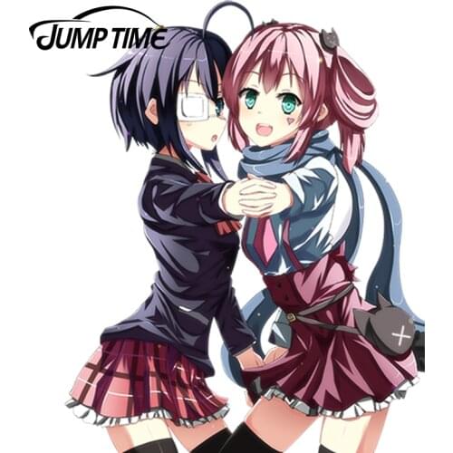 JumpTime 13cm x 10cm Kawii Girl Takanashi Rikka Anime Vinyl Car Sticker for Window Bumper Car Sticker Sexy Graphic