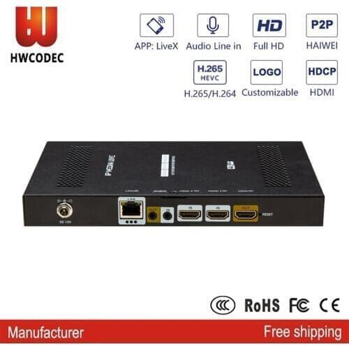 HWCODEC H2 H.264 H.265 4K 30FPS HDMI Video Encoder Audio HDMI in/ Out and USB3.0 Recording P2P SRT RTMPS RTMP RTSP HTTP Encoder