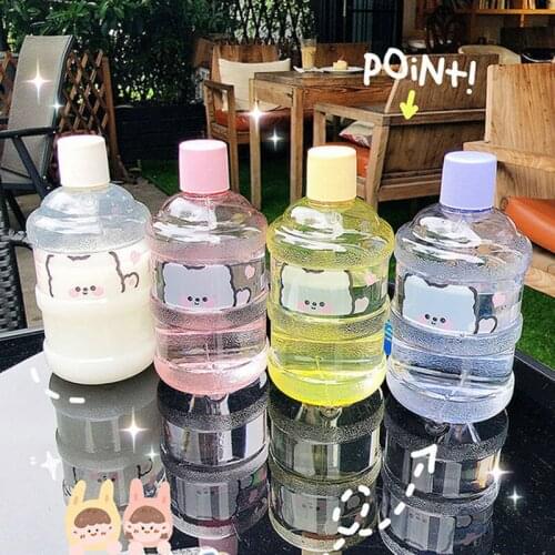 Small Kawaii Kids Bottle Drinking Plastic Cups Portable Juice for Children School Girls Drinkware Sports Travel Cute Water Gourd