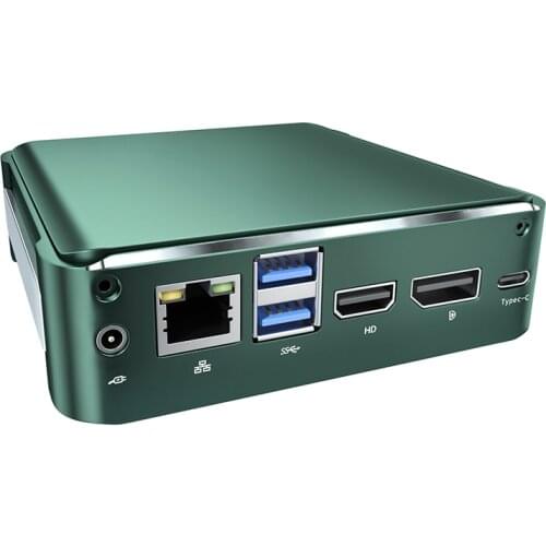Green Fanless Silent Mini PC Intel Core 8th/10th Gen i5i7 CPU Single LAN HDMI 6xUSB WiFi Wins10 Linux Industrial Computeru