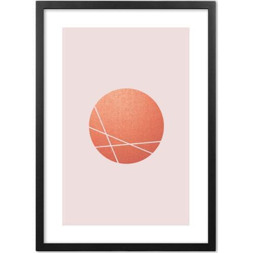 Pink Abstract Circle Dividing Line Wall Art Print Paper Painting Nordic Posters And Prints Wall Pictures For Living Room Decor