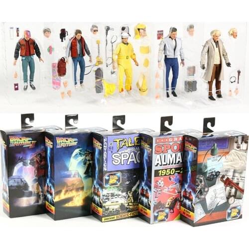 NECA Back to the Future Marty McFly Dr. Brown Biff Tannen 7" Action Figure Collection