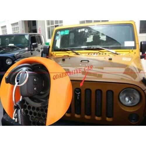 QDAEROHIVE Replacement Parts Front Engine Compartment Hood Cover Anti Theft Grille Lock With Key For Jeep Wrangler JK 2007-2017