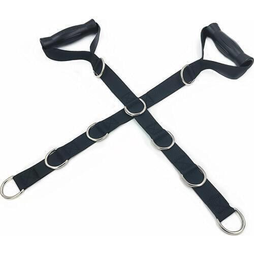 Gym Handle With D-Rings For Cable Machine Lifting Pulling Workout Anti-slip Handle Triceps Bar Accessories Fitness Bodybuilding