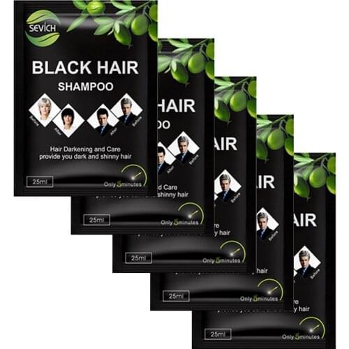 10pcs/lot Sevich Brand Black Hair Shampoo Hair Care Only 5 Minutes Grey White Hair Removal Dye Hair Coloring
