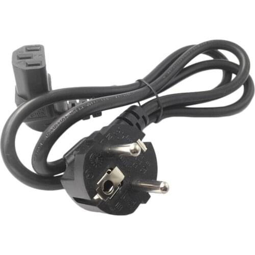 EU PDU AC Power Cord,European 3Pin Male Plug to IEC 320 C13 Angled Power Adapter Cable for Wall Mount TV(EU Plug)