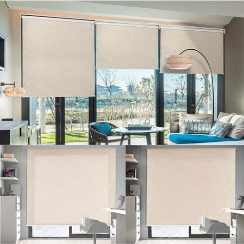 Blackout Roller Blinds Roll Shades Linen Light Blocking Window Curtains Model 360 Easy Install Custom Made Manual Or Electric