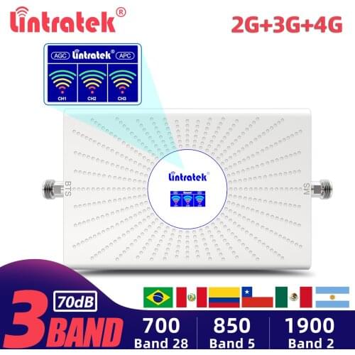 Lintratek 700mhz B28 Mobile Signal Amplifier 2G 3G CDMA PCS AWS 4G LTE Signal Booster 850mhz 1900 1700 2600 B7 Cellular Repeater