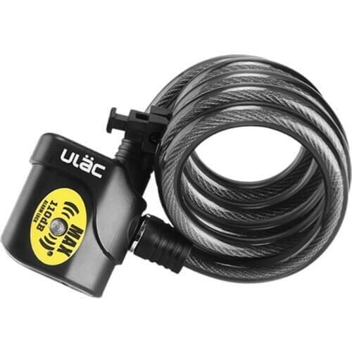 Ulac Bike Lock Bicycle Electronic Alarm Lock Cycling 110Db Loud Cable Mtb Bicycle Anti-Theft Locks Road Bike Safe Wire Locks