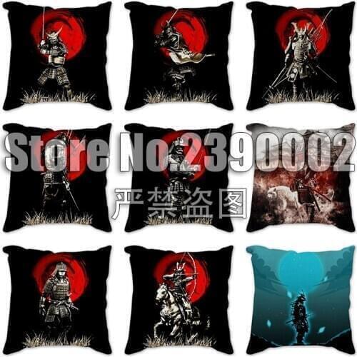 Japanese samurai Cushion Cover Throw Pillow Case Letters Polyester Home Decorative Pillowcase Sofa Cushion Cover Pillow Cover