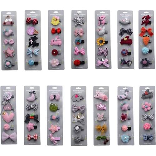 Girl Hair Pins Princess Kids Infant Hairpin Baby Girl Cartoon Animal Motifs Flower Hair Clip Set For Girls23
