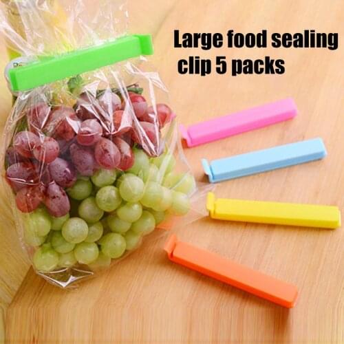 5pcs/set sizes Portable New Kitchen Storage Food Snack Seal Sealing Bag Clips Sealer Clamp Plastic Tool Kitchen accessories