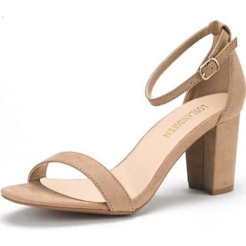 Women Sandals Sexy 8cm Mid Heel Open Toes Shallow Sandals Ankle Strap High Heels Business Wear Party Wedding Shoes Large Size