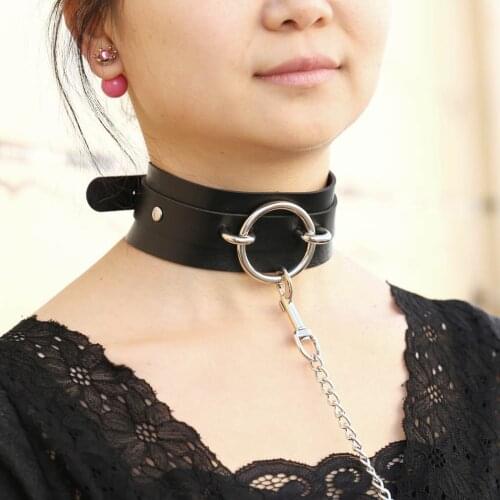 Wholesale Sexy punk Choker Collar leather choker Bondage cosplay Goth jewelry women gothic necklace Harajuku accessories