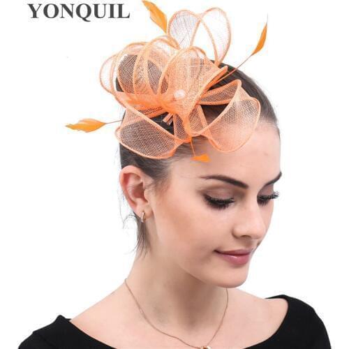 Nice Linen Cocktail Wedding Headwear Fascinators Bride Women Fashion Headdress For Elegant Bridal Lady Hoop Hair Accessories