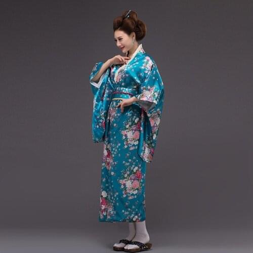 Japanese kimono traditional dress cosplay female yukata women haori Japan geisha costume obi kimonos aisa dress TA457