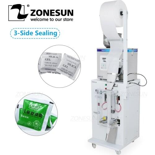 ZONESUN Automatic 1-50G Dry And Massive Power Filling Hardware Nut Automatic Powder Tea Surge Sealing Packing Machine