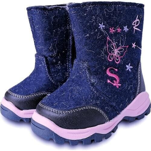 Super quality 1pair Snow Boots Leather Ski children Winter warm BOOT Shoes, Kid GIR shoes