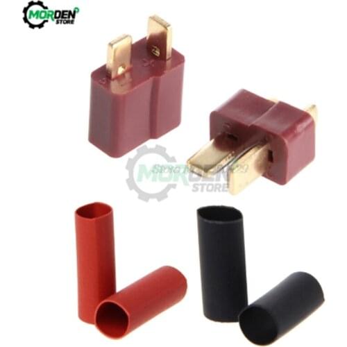 10Pairs T Plug Male & Female Deans Connectors Style For RC LiPo Battery Helicopter Male/Female Connector With 20pcs Shrink Tube