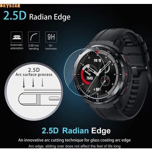 2PC Screen Protector Tempered Glass For Huawei Honor Watch GS Pro Protective Film Anti-Scratch Clear HD 2.5D 9H Premium Film