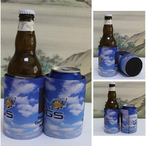 200pcs /lot Customized Logo Print Neoprene Stubby Holder Beer Can Picnic Cooler Cover Sleeve For Wedding Party Favors Or Gifts