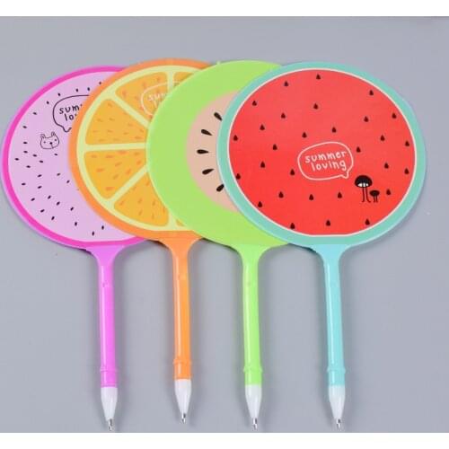 24 pcs Creative Stationery Wholesale Primary Student Prizes Gift Ballpoint Pen Children Lovely Fruit Fan Pen