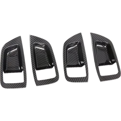 For Mitsubishi Pajero Sport 2020 4PCS Carbon Fiber ABS Car Door Handle Bowl Protector Cover Trim Moldings Car Styling