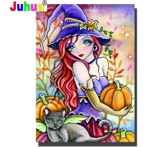 Diamond mosaic Witch Angle 5d diy diamond painting cross stitch kits 3d embroidery full rhinestone Halloween Creative Gift