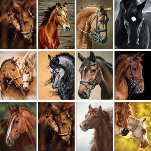 AZQSD 5d Diamond Painting Horse Cross Stitch Diamond Embroidery Animal Mosaic Gift Picture Of Rhinestones Home Decor