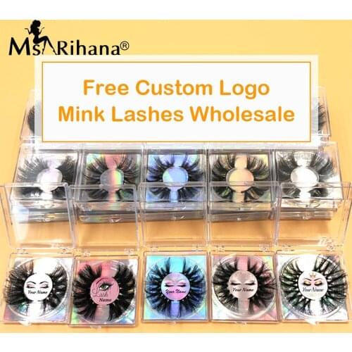 Free Custom Logo 25MM Mink Lashes Bulk Wholesale Pairs Eyelash Extension Vendor 5D Dramatic False eyelashes Beauty Luxury Case