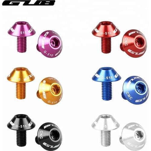 GUB 2pcs/lot Colorful CNC AL7075 M5 x 12mm Torx Head Bolts Screws for Bicycle Water Bottle Cage MTB Bike Holder Screws M5*12mm