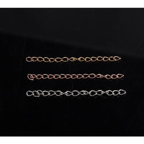 10pcs/lot 316L Stainless Steel Gold Silver Rose Gold 5cm Extension Bulk Chains Fit DIY Necklace Bracelet Jewelry Findings