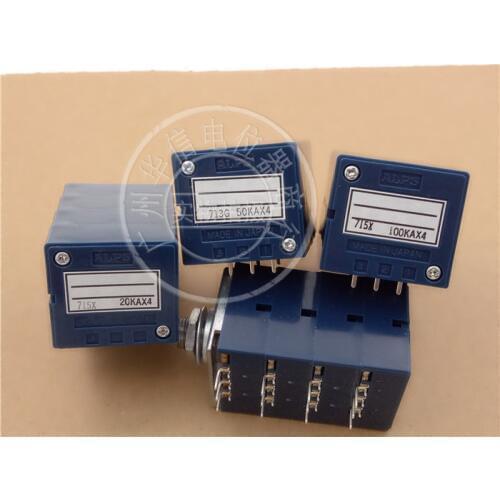 Original Japan ALPS RK27114A Quad potentiometer A20K A50K A100K handle length 25MMF