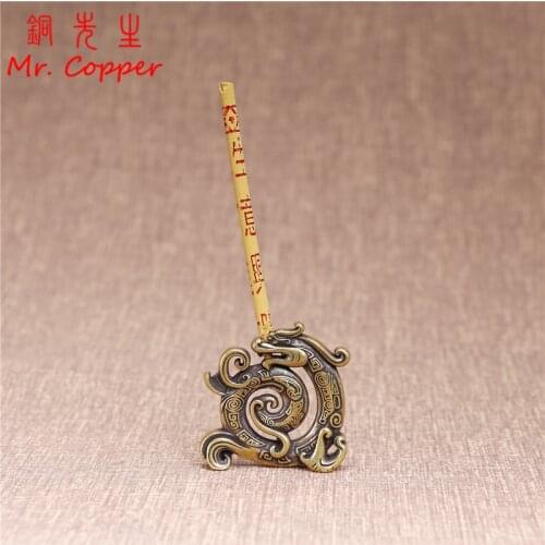 Chinese Classical Beast Dragon Incense Holder Creative Brass Animal Figurine Miniature Crafts Home Decoration Crafts Accessories